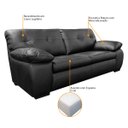Ver imagem 5 de Sofá de Couro 3 Lugares Texas 208cm M06 Cor Preto 450 - Doce Sonho Móveis SOFÁ 2 LUGARES 3 LUGARES C