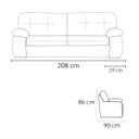 Ver imagem 4 de Sofá de Couro 3 Lugares Texas 208cm M06 Cor Preto 450 - Doce Sonho Móveis SOFÁ 2 LUGARES 3 LUGARES C