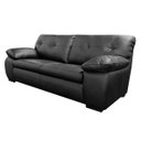Ver imagem 1 de Sofá de Couro 3 Lugares Texas 208cm M06 Cor Preto 450 - Doce Sonho Móveis SOFÁ 2 LUGARES 3 LUGARES C