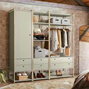 Guarda Roupa Closet Modulado Industrial Solteiro Olivar 197cm - Off White