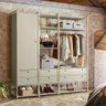 Guarda Roupa Closet Modulado Industrial Solteiro Olivar 197cm - Off White - 1