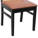 Ver mais imagens de Kit 2 Cadeiras com Telinha Pérola Madeira Maciça - Preto Assento Estofado Corano Marrom Mescla