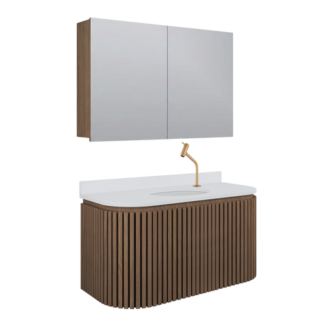 Conjunto Gabinete para Banheiro Suspenso Emma 100cm