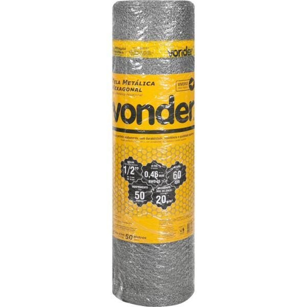 Tela Metálica Viveiro Hexagonal Malha 1/2" 26 Bwg x 0,6M com 50 Metros Vonder