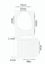 Ver imagem 7 de Conjunto Cecília com Pés 78cm Painel Ripado Espelho Led e Cuba Preta - Fabribam