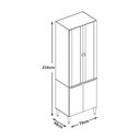 Ver imagem 2 de Paneleiro com 2 Portas de Vidro e 2 Portas Mdp Luana Cinamomo Branco Aramóveis