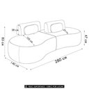 Ver imagem 4 de Sofá 4 Lugares 280cm Orgânico Mellanie Veludo Bege Z32 - Mpozenato