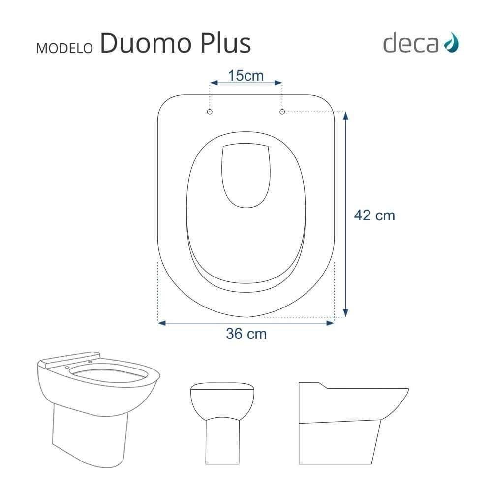 Assento Sanitário Poliester Duomo Plus Ébano (preto) para Vaso Deca - 4