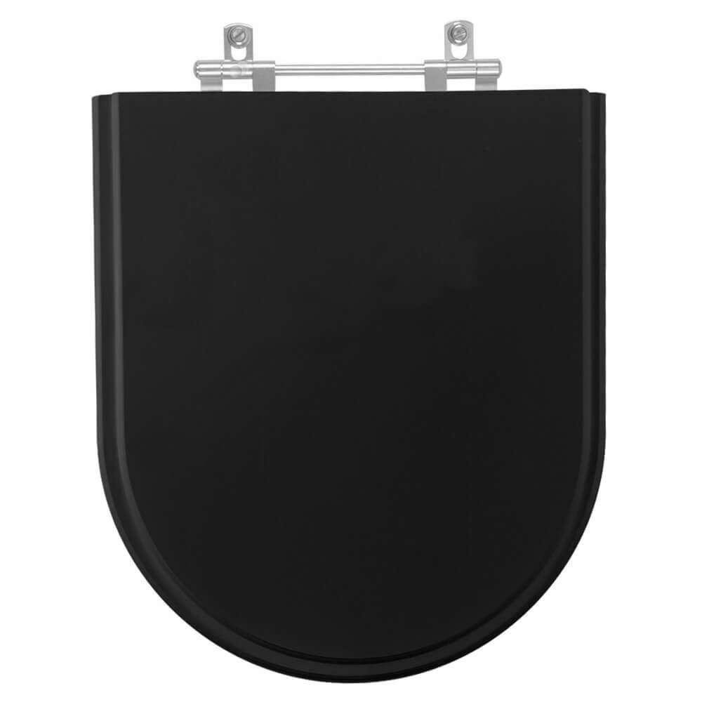 Assento Sanitário Poliester Duomo Plus Ébano (preto) para Vaso Deca - 1
