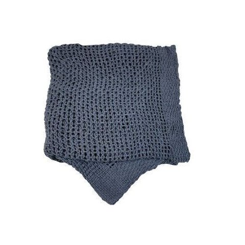 Manta Crochê Basic Azul 1,50x1,20cm