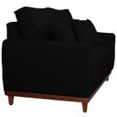 Ver imagem 7 de Kit Sofa Sena 2 e 3 Lugares Base de Madeira para Sala Hotel Linho Preto
