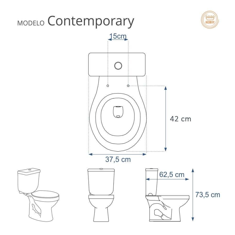 Assento Sanitario Poliester Contemporary Marfim (bege Claro) para Vaso Hervy - 3