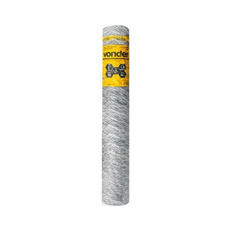 Tela Metálica Mangueirão Hexagonal Malha 3" 16 Bwg x 1,8M com 50 Metros Vonder