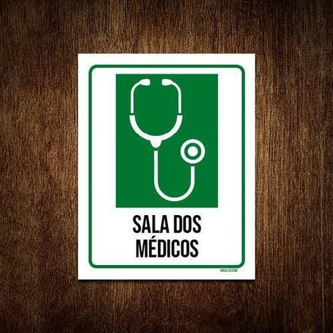 Kit 10 Placas Sinalização Hospitalar Sala Dos Médicos