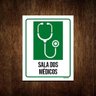 Kit 10 Placas Sinalização Hospitalar Sala Dos Médicos - 1