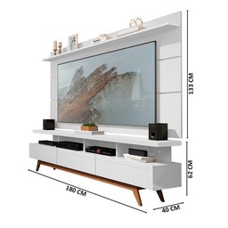 Rack com Painel para Sala 70 Polegadas Branco Acetinado Germai - 4