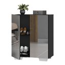 Ver imagem 1 de Sapateira 2 Portas Com Espelho Nina Multimóveis V6013 Preta/Branca Preto/Branco
