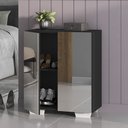 Ver imagem 6 de Sapateira 2 Portas Com Espelho Nina Multimóveis V6013 Preta/Branca Preto/Branco