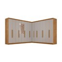 Ver imagem 2 de Guarda-Roupa Casal Modulado Canto com Espelho 15 Portas 6 Gavetas Multimóveis Cinamomo/Off White