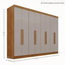 Ver imagem 3 de Guarda-Roupa Casal Modulado Canto com Espelho 15 Portas 6 Gavetas Multimóveis Cinamomo/Off White