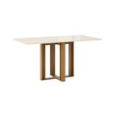 Ver imagem 5 de Conjunto Sala de Jantar Mesa Manu 160cm Tampo MDF e Vidro Canto Reto 6 Cadeiras Lily