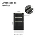 Ver imagem 2 de Balcão de Cozinha 40 cm 3 Gavetas (sem Tampo) Branco/Preto Lux Madesa