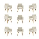 Ver imagem 1 de Kit 09 Cadeiras Poltronas Decorativa - Escritório - Recepção Cor:bege