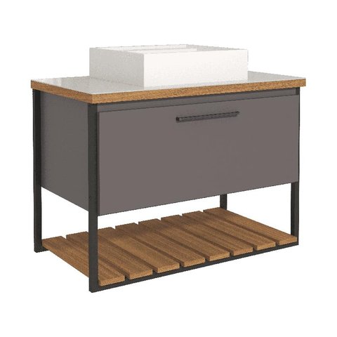 Gabinete de Banheiro Vitta com Cuba 80cm Titanio - Mgm