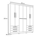 Ver imagem 4 de Guarda Roupa Casal Londres 6 Portas I03 Teka/Champagne - Mpozenato