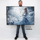 Ver imagem 2 de Quadro Decorativo Princesa de Gelo em Tela Canvas Tacolado Moldura Flutuante 4,5cm Freijó 80 X 120cm