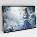 Ver imagem 1 de Quadro Decorativo Princesa de Gelo em Tela Canvas Tacolado Moldura Flutuante 4,5cm Freijó 80 X 120cm