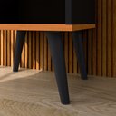 Ver imagem 4 de Mesinha Quarto Lateral Cama Mesa Cabeceira 1 Gaveta Organizadora Pés Palito Retrô - Preto/Cinamomo