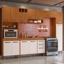Ver imagem 2 de Cozinha Compacta 6 Peças 298x218 cm Balcao com Tampo Malta Freijo Ripado Off Acetinado Poliman