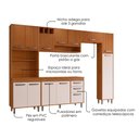 Ver imagem 4 de Cozinha Compacta 6 Peças 298x218 cm Balcao com Tampo Malta Freijo Ripado Off Acetinado Poliman