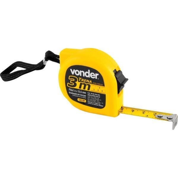 Trena Curta de Aço 3 M x 12,5 mm Caixa com 12 Vonder | MadeiraMadeira