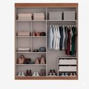 Ver imagem 5 de Guarda Roupa Casal 2 Portas de Correr com Espelho Firenze Marrom/Carvalho Vermontt/Off White