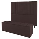 Ver imagem 1 de Kit Cabeceira e Baú Cama Box King Size Grace 195cm Marrom