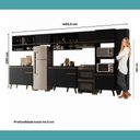 Ver imagem 4 de Cozinha Completa Atlanta Zone 17 Portas 2 Gavetas MDP Preto Touch Carraro