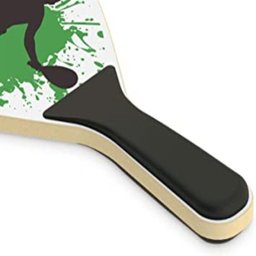 Kit 1 bola 2 raquetes jogo de frescobol diversao praia sol verao madeira mdf junges - 2