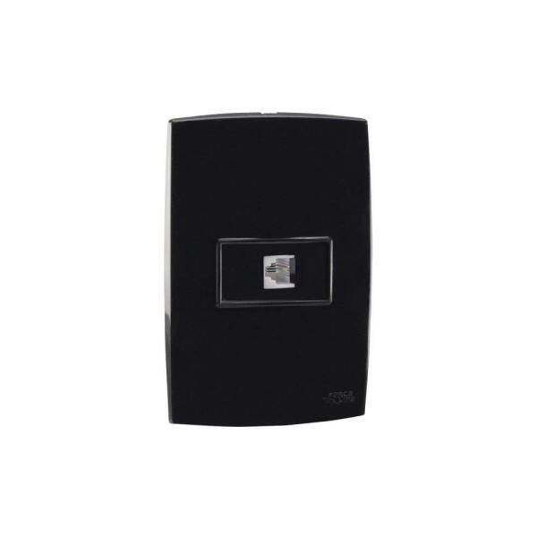 Conjunto Tomada Telefone Rj11 Preto Force Line - 1