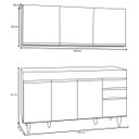 Ver imagem 4 de Armário Aéreo Argélia e Balcão Gabinete de Pia Marrocos 150cm Preto - Lumil