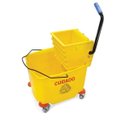 Ver imagem 2 de Carrinho de limpeza com balde espremedor reforcado mop pratico com rodinhas 36 litros amarelo