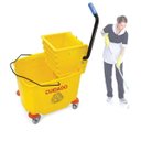 Ver imagem 1 de Carrinho de limpeza com balde espremedor reforcado mop pratico com rodinhas 36 litros amarelo