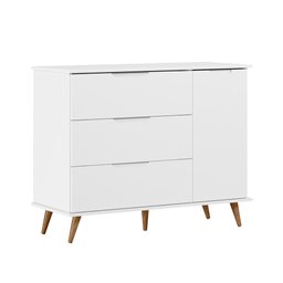Quarto de Bebê Completo Retrô Berço 3 em 1 Cômoda Guarda Roupa Melinda - 5
