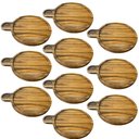 Ver imagem 1 de Kit 10 Petisqueiras Madeira Teca 23cm Cabo Tábua Servir Frios Carne Aperitivos Restaurante