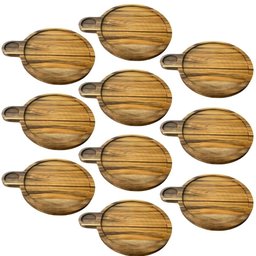Kit 10 Petisqueiras Madeira Teca 23cm Cabo Tábua Servir Frios Carne Aperitivos Restaurante - 1