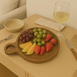 Kit 10 Petisqueiras Madeira Teca 23cm Cabo Tábua Servir Frios Carne Aperitivos Restaurante - 5