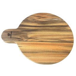 Kit 10 Petisqueiras Madeira Teca 23cm Cabo Tábua Servir Frios Carne Aperitivos Restaurante - 7