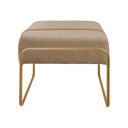 Ver imagem 2 de Puff Quadrado Turin Base de Metal Dourado Agarb Decor:linho Bege
