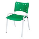Ver imagem 2 de Cadeira Iso Base Branco , Escritório Verde - Kit 3 Un